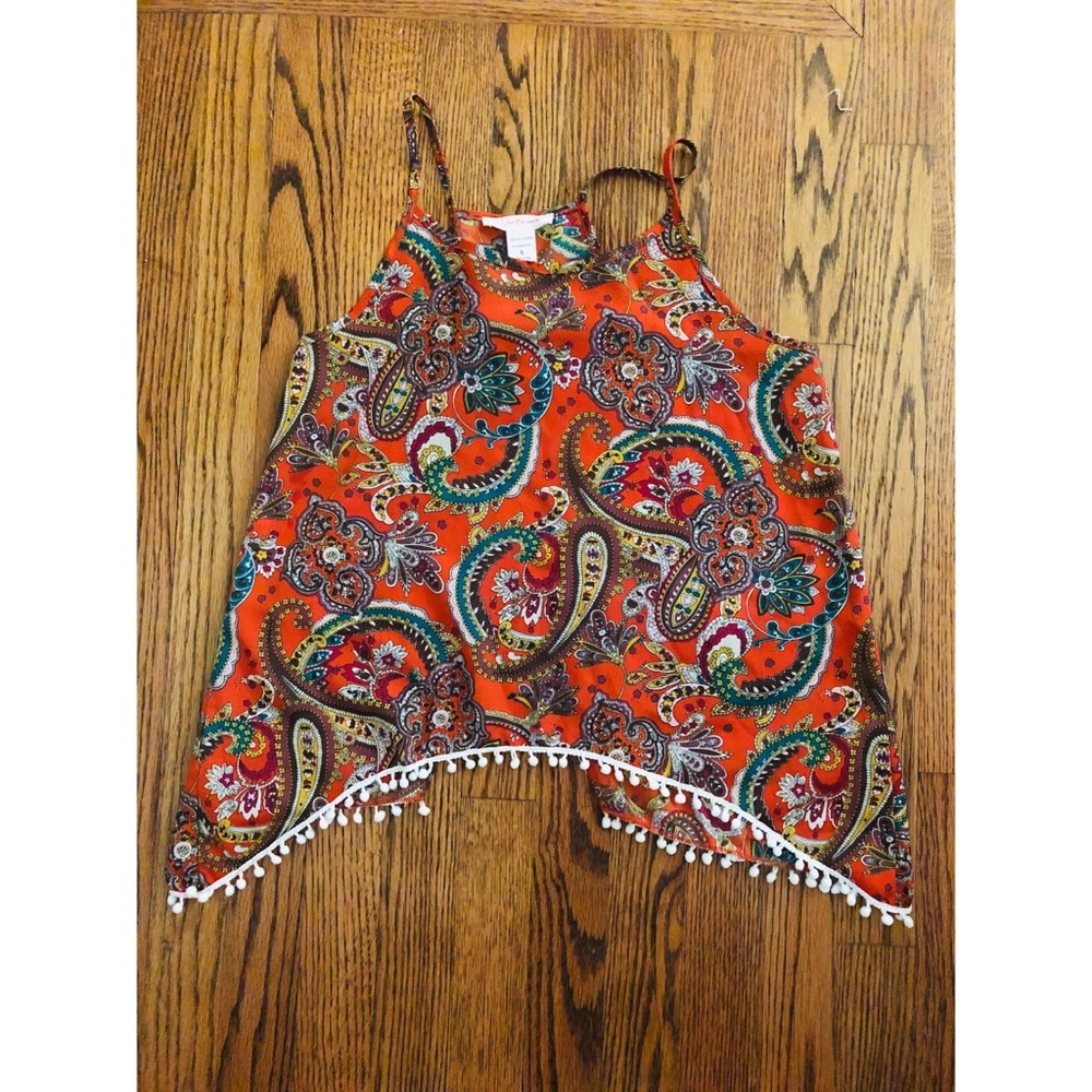 Boutique Open Back Paisley tank